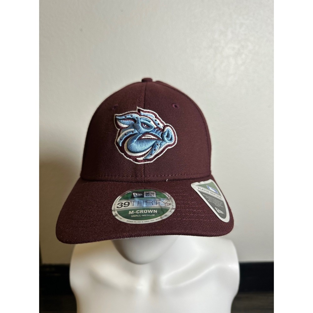 New Era 39THIRTY Lehigh Valley IronPigs Hat Mens Small-Medium Maroon MiLB Cap